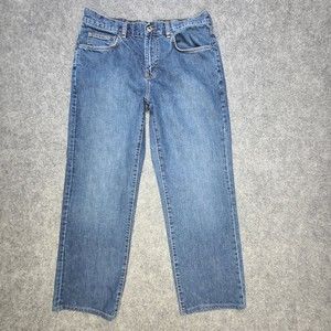 Tommy Bahama Mens Jeans Size 35x28 High Rise Flat Front Blue Jeans Classic Fit